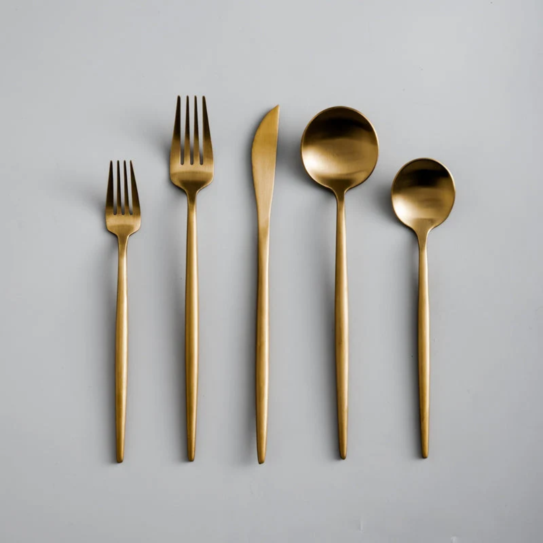 Elegant Titanium-Coated Flatware Set