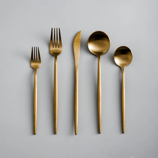 Elegant Titanium-Coated Flatware Set