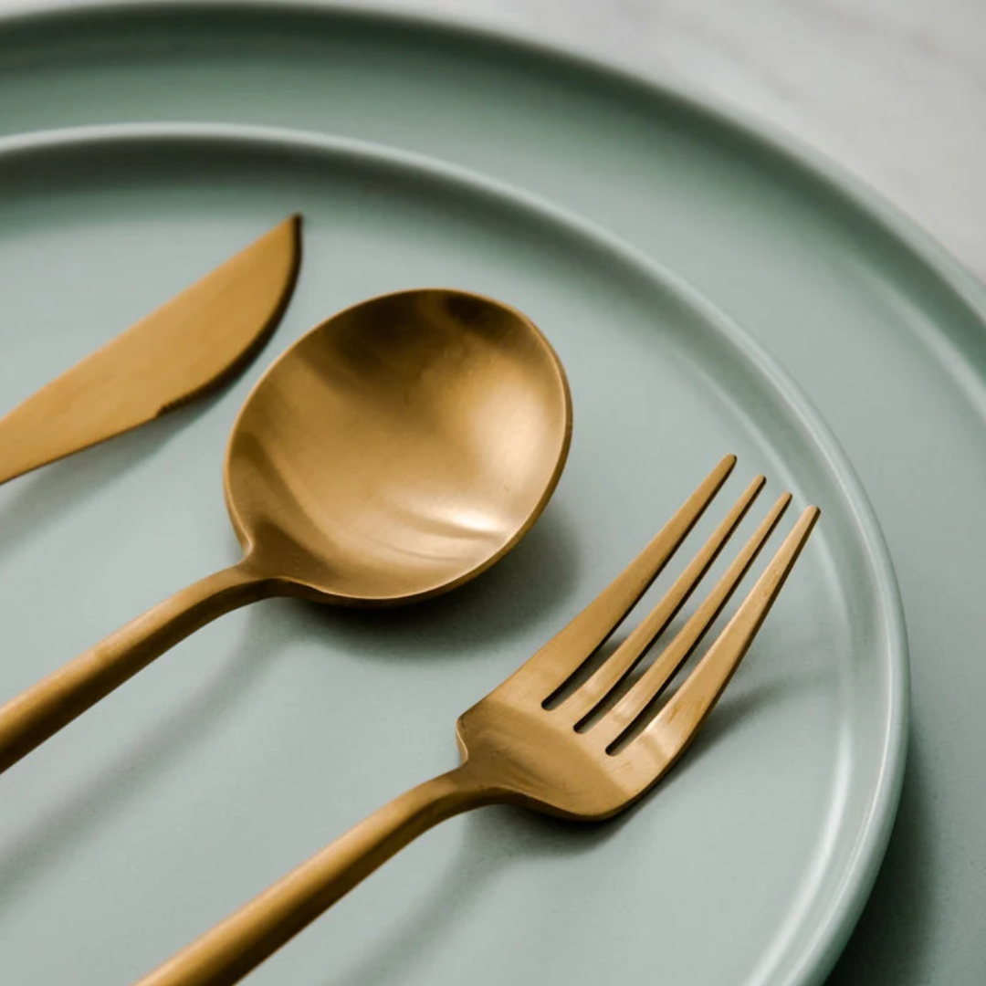 Elegant Titanium-Coated Flatware Set