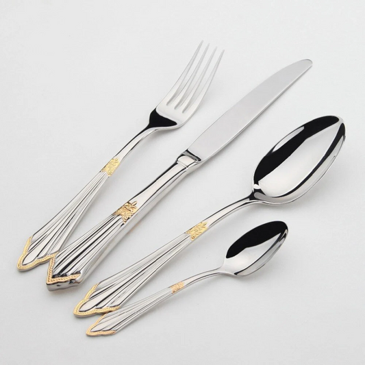 Opulent Gold-Plated Flatware Set