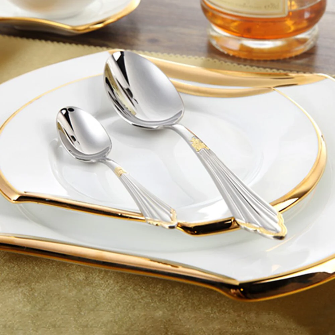 Opulent Gold-Plated Flatware Set